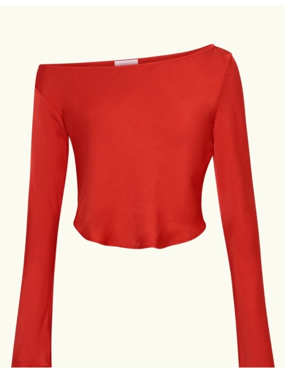 Meshki Violeta Red Off-Shoulder Long Sleeve Satin Top